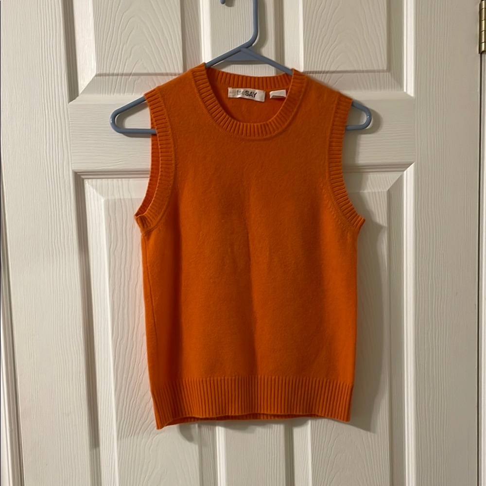 TSE Say Orange Cashmere Sleeveless Top